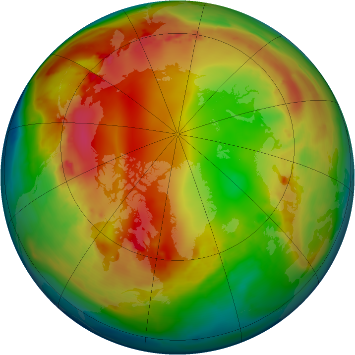 Arctic ozone map for 22 January 2015